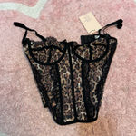 SheIn  Leopard and Black Lace Bustier Photo 0