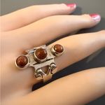 Rare Taxco Mexico Sterling Silver Sandstone Ring Circa 1970’s Photo 2