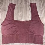 Free People Movement Burgundy Good Karma Square Neck Sports Bra Photo 6