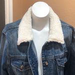 Good American  blue denim Sherpa jacket Photo 2