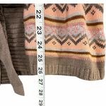 The Limited  Sweater Vest Womens S Tan Pink Fair Isle Open Front Belted Cardigan Photo 7