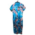 Laogudai Blue Peacock Floral Mandarin Collar Chinese Style Cheongsam Dress M Size M Photo 6