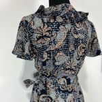 Chelsea28 Print Ruffle Wrap Dress Size Small Women’s Navy Photo 7