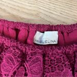 Miguelina Dakota Floral Lace Crochet Crop Top Milkmaid Hippie Maroon Women's S Pink Photo 4