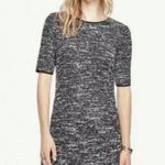 Ann Taylor  Black White Tweed Textured Short Sleeve Fitted Mini Dress Cotton Photo 0