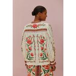 Farm Rio  Off-White Ainika Delicate Blouse Embroidered Women’s Size Small Eyelet Photo 2