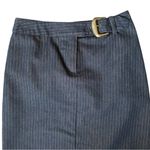 Star City Vintage 90s Tan Blue Pin Stripe Grunge Goth Punk Belted Denim Skirt Photo 1