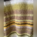 Every Fuzzy Vintage Stripe Crew Neck Long Sleeve Sweater in Women's Size S Yellow Photo 10