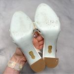 Aquazzura Nina 85 Silk Satin Knot Ankle Strap Block Heel Sandals Bridal White Size 6.5 Photo 9