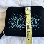 No Boundaries  Y2K Black Angel Blue Bead Zip Around Coin Bill Womens Wallet Photo 13
