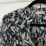 Ulla Johnson Yulia Blouse Indigo Printed Metallic Size 0 Shirt Statement Sleeve Photo 6