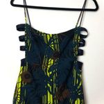 Cushnie Square Neck Neon Palm Bandage Side Tank Top Size 6 Photo 0