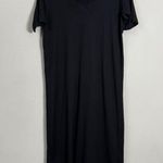 Michael Stars Sandra V-Neck T-Shirt Midi Dress Women's Small Black Casual Travel Photo 4