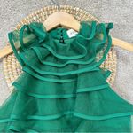 La Esquina Azul Women’s Organza Layered Ruffle Top Sleeveless Crop Party Green M Size M Photo 1