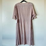 LuLaRoe NWT  Small Sarah Maxi Cardigan Gold Bronze White Pleated Drape Open Front Photo 6