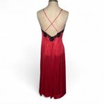 Undercover Wear Vintage Silk Feel Slip Dress Gown Red Black Lace Trim Goth Sexy Photo 3