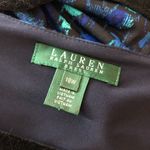 Ralph Lauren Dress Faux Wrap Surplice Neckline 3/4 Sleeve Blue Green 18W Photo 2