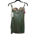 Poster Girl NEW NWT Benny Metallic Chainmail Dress Ultra Serpentine Green Blue Photo 6