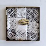 Vintage Louise Verschueren Ivory Lace Embroidered Handkerchief White Photo 0