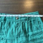 Anthropologie Maeve 28 TALL The Colette Pant Kelly Green Cropped Wide Leg Linen Photo 7