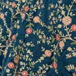 Free People Momo New York Floral Embroidered Silk Shorts X  Turquoise Medium Boho Photo 8