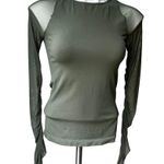 Free People  Intimates Green Scrunch Sleeve Seamless, Sz M/L Photo 2