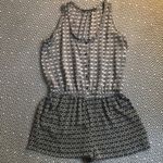 ZARA Ruffle Sheer Geo Print Button Romper Jumpsuit Large Contrast Kaleidoscope Photo 0