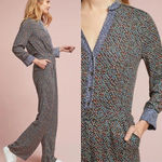 Anthropologie  ett:twa Christene‎ Silken Jumpsuit Long Sleeve Color Print Size 6 Photo 2