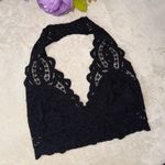Free People NWT Black Lace Halter Bralette Photo 0