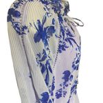 Gianni Bini floral Romper violet /blue striped shorts lace detail |women XS Photo 3