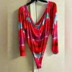 Pretty Little Thing  Womens long sleeve tie dye body suit, Sz 22, NWT Photo 1