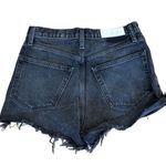 RE/DONE Redone - Frayed Hem Cut Off Denim Shorts in Faded Black Photo 2