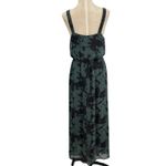 ZARA Maxi Dress Tie Dye Printed Chiffon Beaded Straps Green Size Small Photo 9
