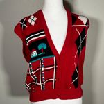 The Vintage Shop Vintage Cottagecore Plaid Knit Sweater Vest  Photo 0