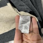 Heartloom  Merino Wool Blend Draped Waterfall Grey Cream Striped Cardigan Size S Photo 2