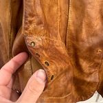 BLUR Italian Leather Distressed Blazer Jacket IT 44 / US 4 Tan Photo 12