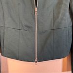 Hugo Boss  Green Micro Plaid Zip Up Blazer Jacket Women 4 Dark Academia Old Money Photo 7