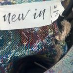 Floral Jacquard Puff Sleeve Dress Green Size M Photo 5