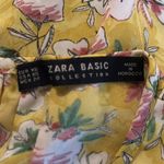 ZARA  smocked yellow floral high neck tank sleeveless‎ blouse size XS Photo 7