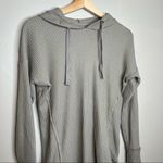 Abercrombie & Fitch Soft Cozy Tan Waffle Knit Long Sleeve Hoodie Size Small Photo 2