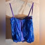 Victoria's Secret Blue and Purple Chemise Lace and Satin sexy little things 36C Photo 9