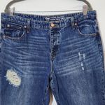 Gap  Vintage High-Rise Distressed Cropped Jeans Sz 16 Button-Fly Distressed Denim Photo 2