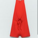 ZARA Red Short Halter Jumpsuit Photo 2