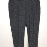 Nine West Black White Grid Geometric Pull On Cropped Crop Ankle Work Dress Pants Photo 0