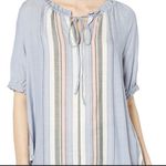 Dylan NWOT  Blue Multicolor Stripe Short Sleeve Blouse Women’s Size XS Photo 1