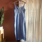 Madewell Sweetheart Midi Dress Boho Romantic Cottagecore Linen Cotton Blue NEW 2 Photo 4