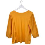 LOGO By Lori Goldstein  Cotton Modal & Poplin 3/4 Sleeve Top Size 1X Gold Yellow Photo 2