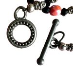 Pink black and silver beaded necklace Photo 3