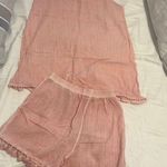 Handmade Light Pink 100% Linen Matching Pajamas Set Photo 1