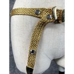H.I.P. Vintage Statement Belt Womens Gold Tone Braided Metallic Rhinestone 90s Photo 7